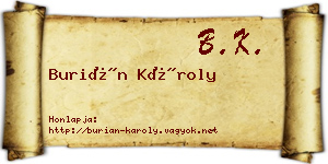 Burián Károly névjegykártya