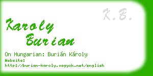 karoly burian business card
