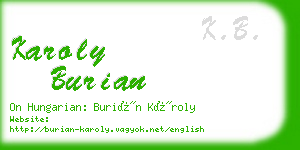 karoly burian business card